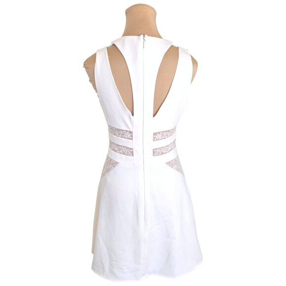 BCBGMaxazria NWT Shay Edgy Strap White Lace Dress Sz 2 - Picture 5 of 11